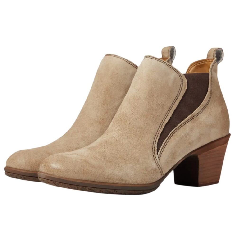 Comfortiva Womens Bailey Ankle Booties Size 8.5 EU 40 Tan Light Grey Leather NIB
